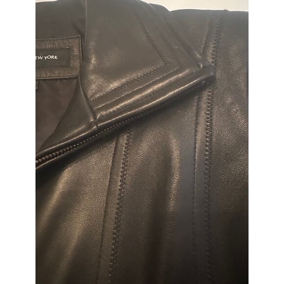 Tailored Black Genuine Leather Jacket, Jones New York, SZ L 12/14 - Picture 4 of 16